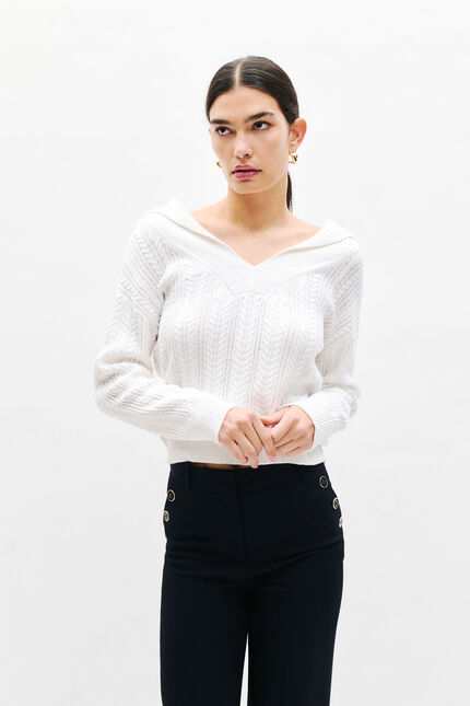 Maglione Mnathan bianco donna