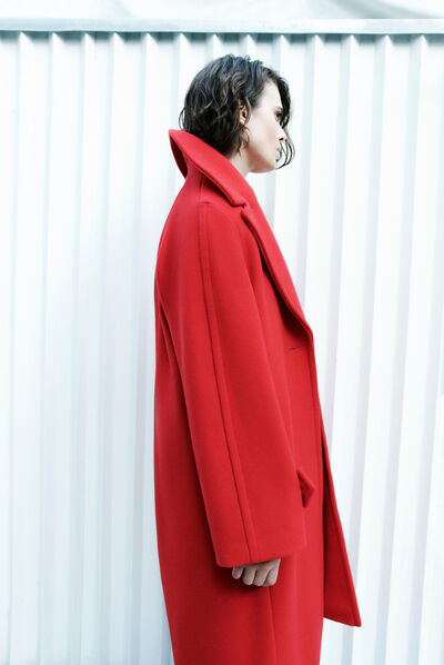 Manteau mrouge rouge femme