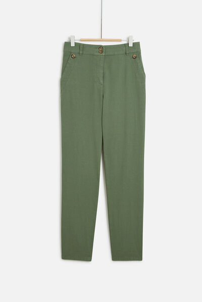 pantalon piozzo vert kaki femme