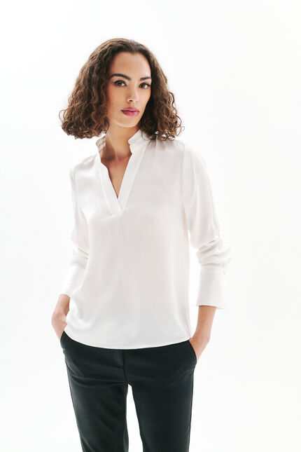Blouse Clarisse 100% soie ecru femme