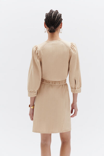 robe nioly beige femme