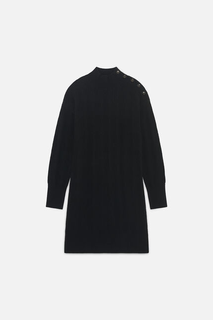Jurk Rmaeva 100% wol zwart vrouw
