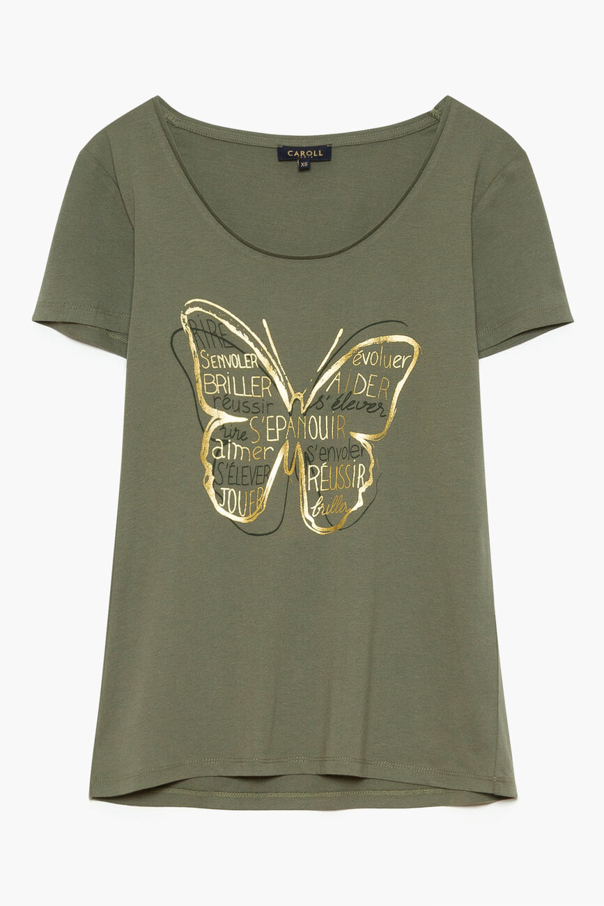 T-shirt Jamelia vert kaki femme