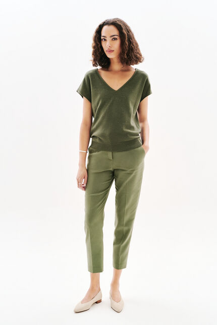 Pull Milania vert kaki femme