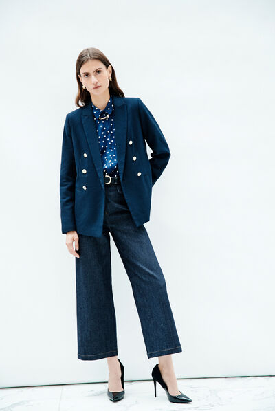 Jean teano évasé denim double stone femme