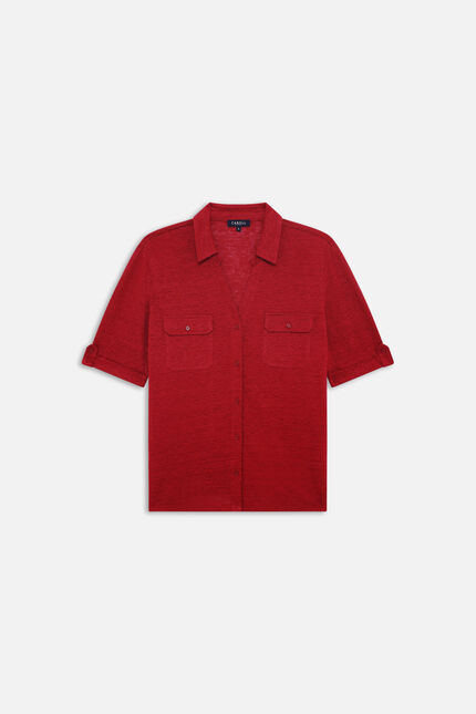 Camisa estela 100 % lino burdeos mujer