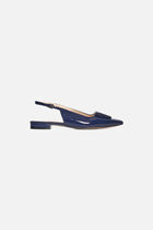Audrey ballet flats in natural leather navy blue woman