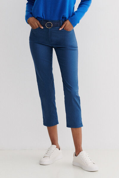 pantacourt mason denim stone femme