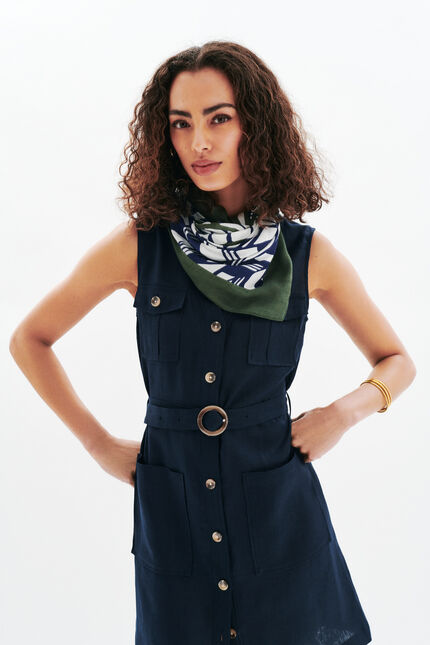 Foulard livy vert kaki femme