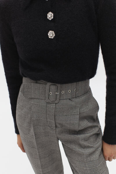 pantalon ani gris fonce femme