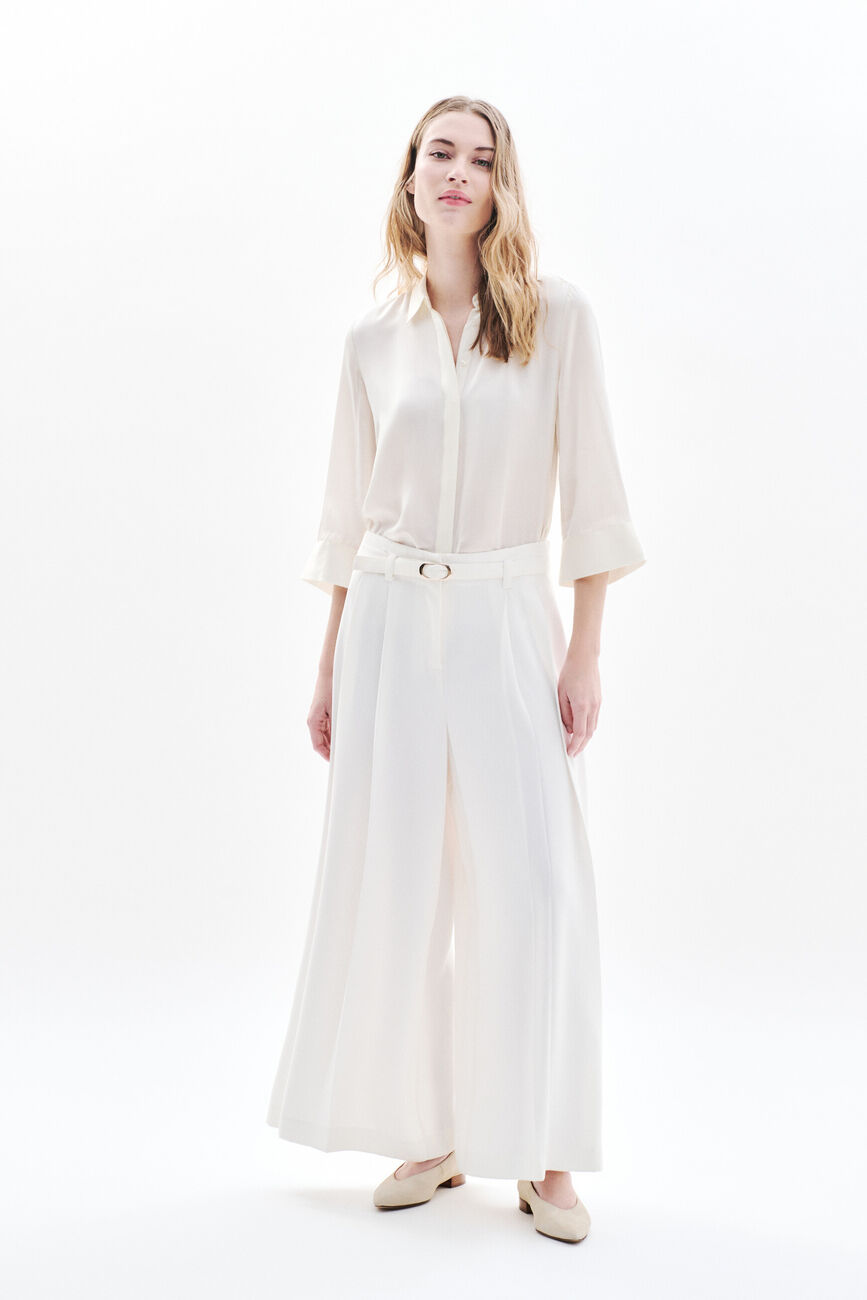 Pantalon Pinceau ecru femme