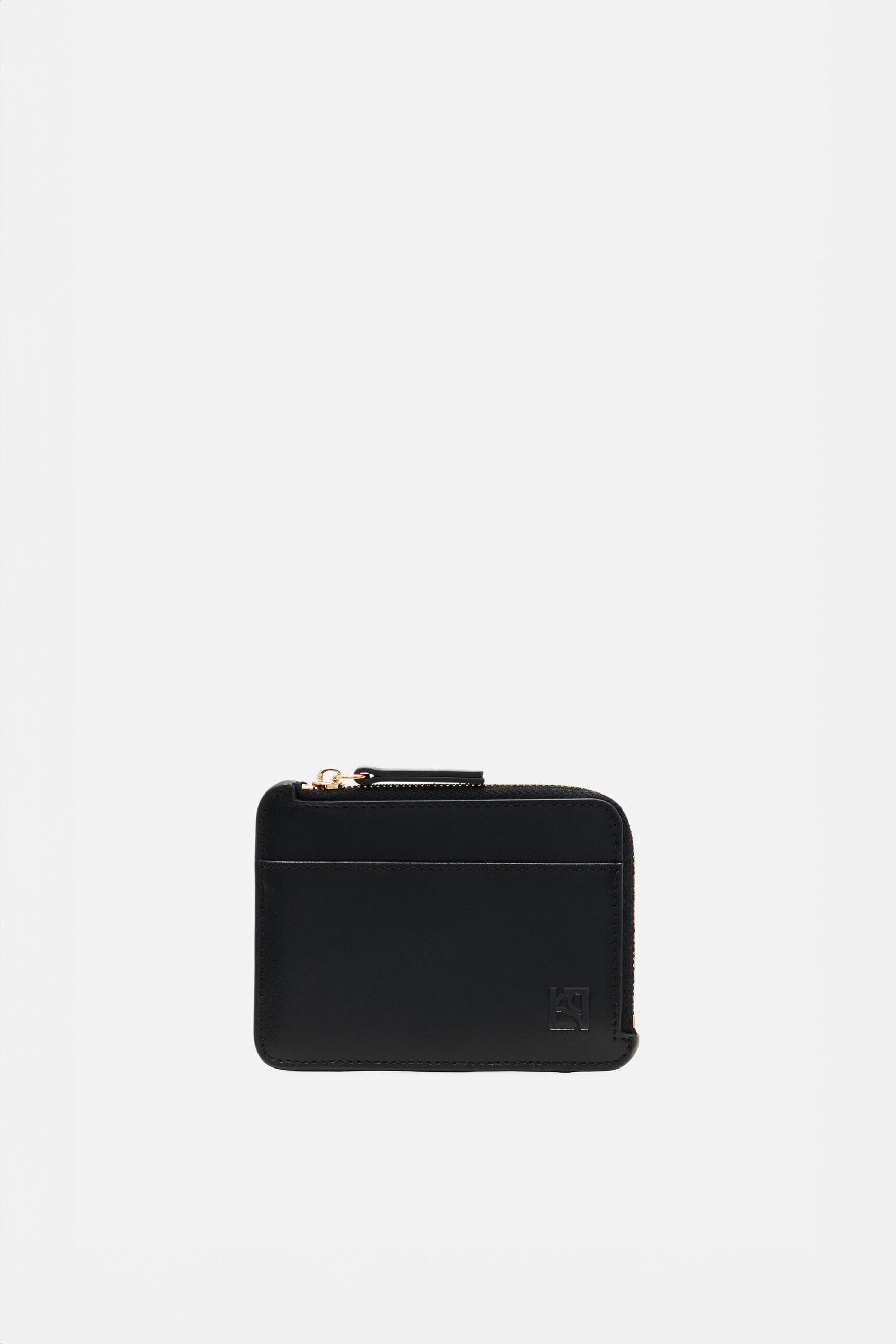 Porte-cartes stanley en cuir naturel noir femme