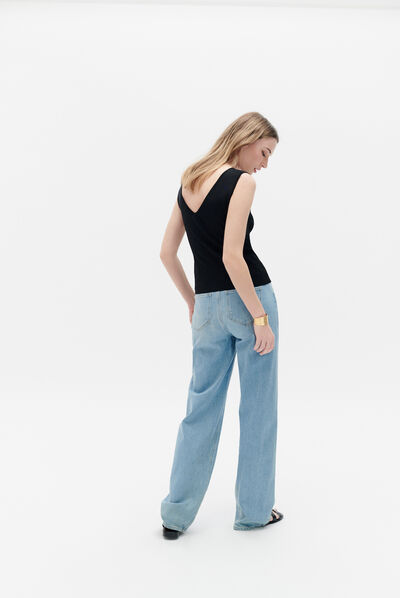 Pantalon pnick bleu ciel femme