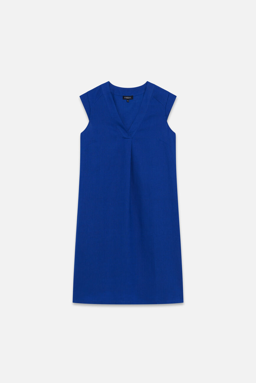 robe pamela 100% lin bleu femme