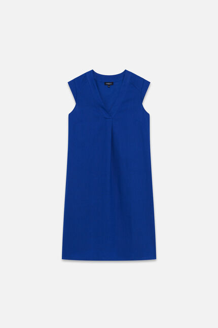 robe pamela 100% lin bleu femme