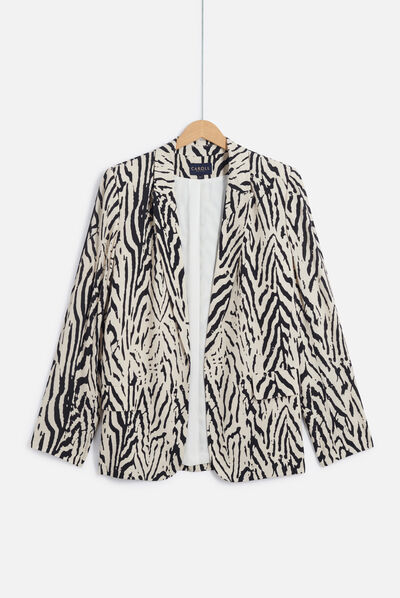 Blazer thais zébré noir femme