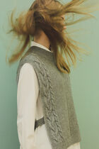 hiris poncho light grey woman