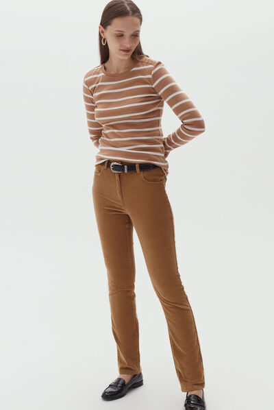 Pantaloni Chicago velluto cammello donna