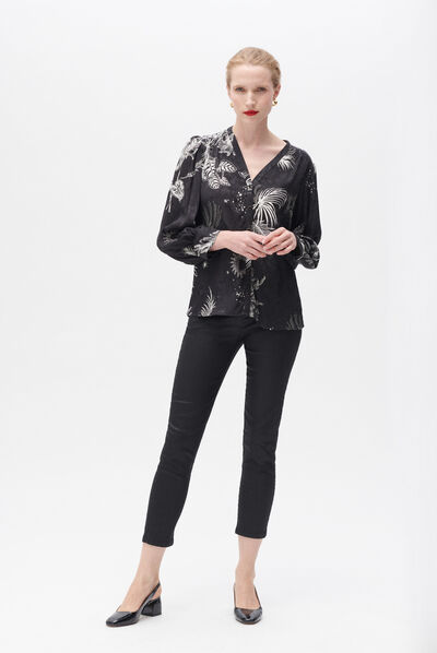Blouse cora noir femme