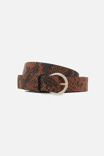 ceinture snake camel femme
