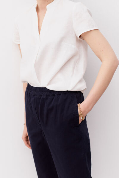 Broek Romeo marineblauw vrouw