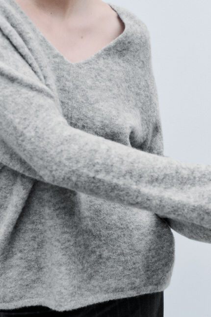 Pull Mterry made in Italy gris clair femme