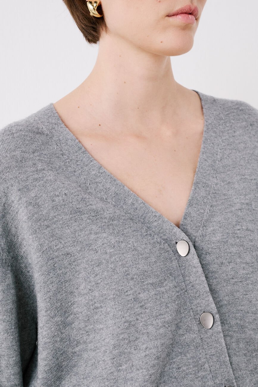 milou 100% wool cardigan grey woman