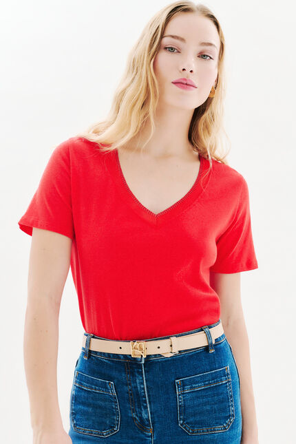 tshirt jin rouge femme