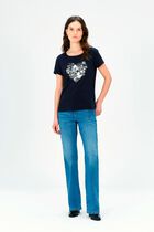taxime heart Toutes &agrave; l'&eacute;cole T-shirt navy blue woman