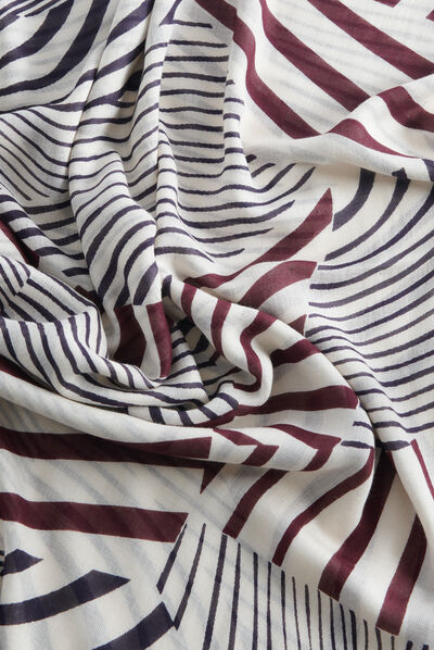 Foulard zebra bordeaux femme