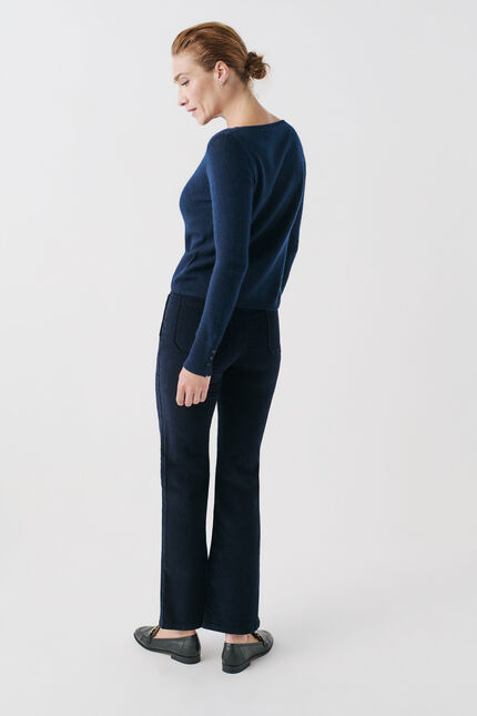 Pull mzoan 100% cachemire bleu marine femme