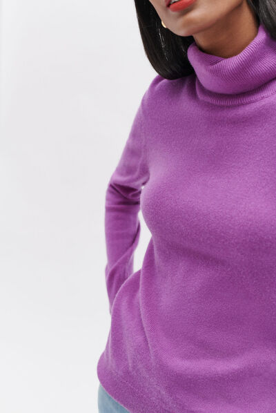 pull dylan b 100% cachemire parme femme
