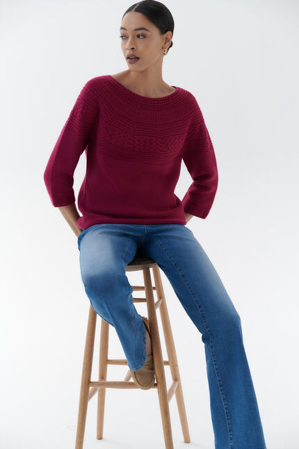 Pull mira rose framboise femme