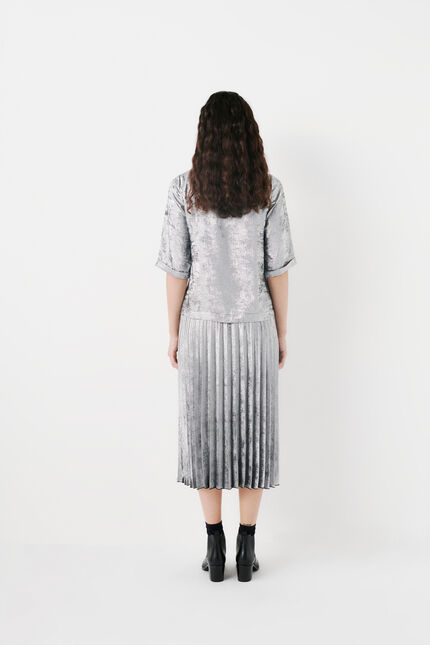 Blouse clarise gris argent femme