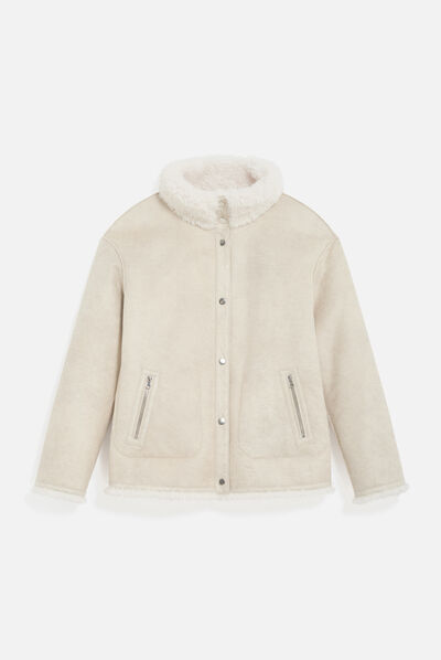 Manteau goupil ecru femme