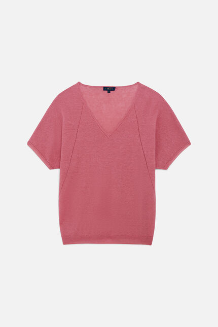 Pull milana 100% lin rouge fonce femme