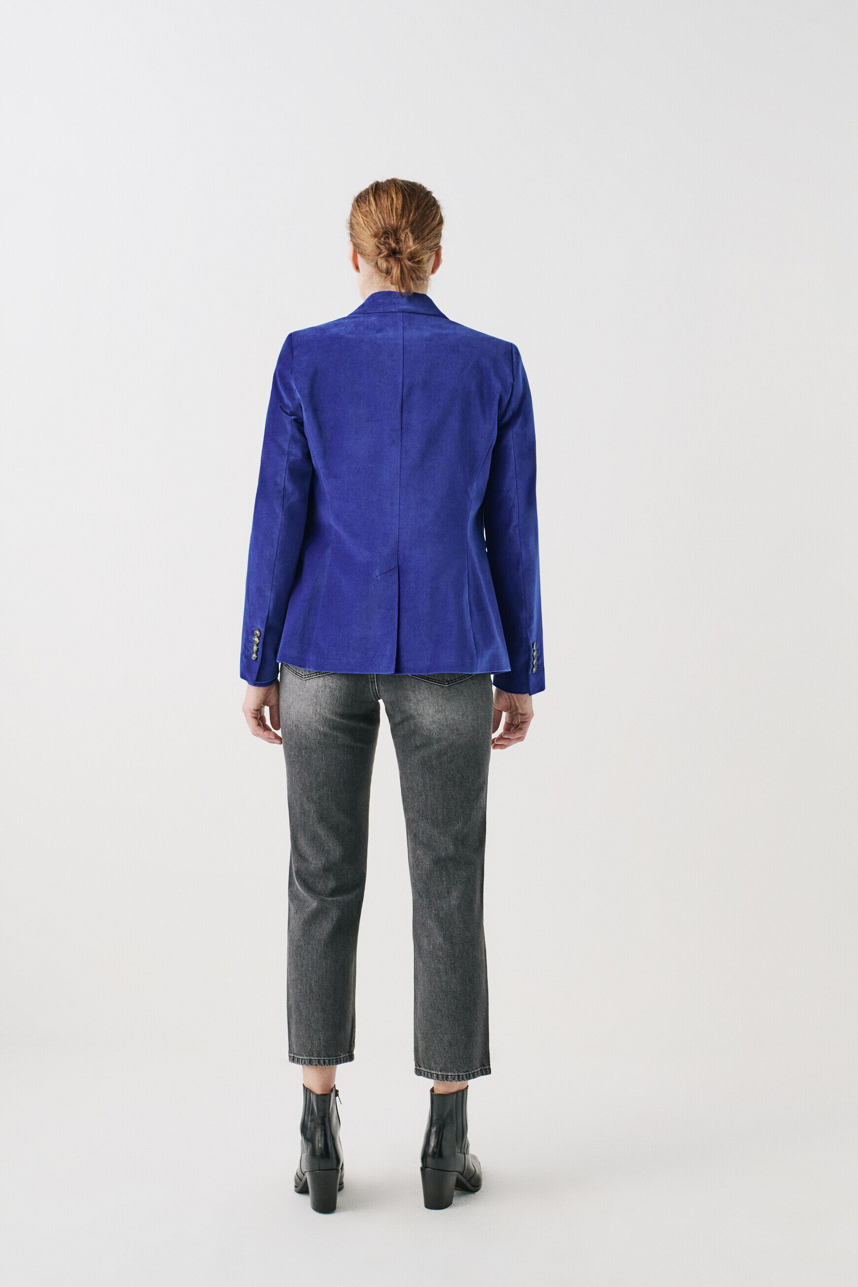 Veste Femme Caroll Bleue Taille 46 - Neuf Avec étiquettes, Style Manteau Basique, Doublure Polyester