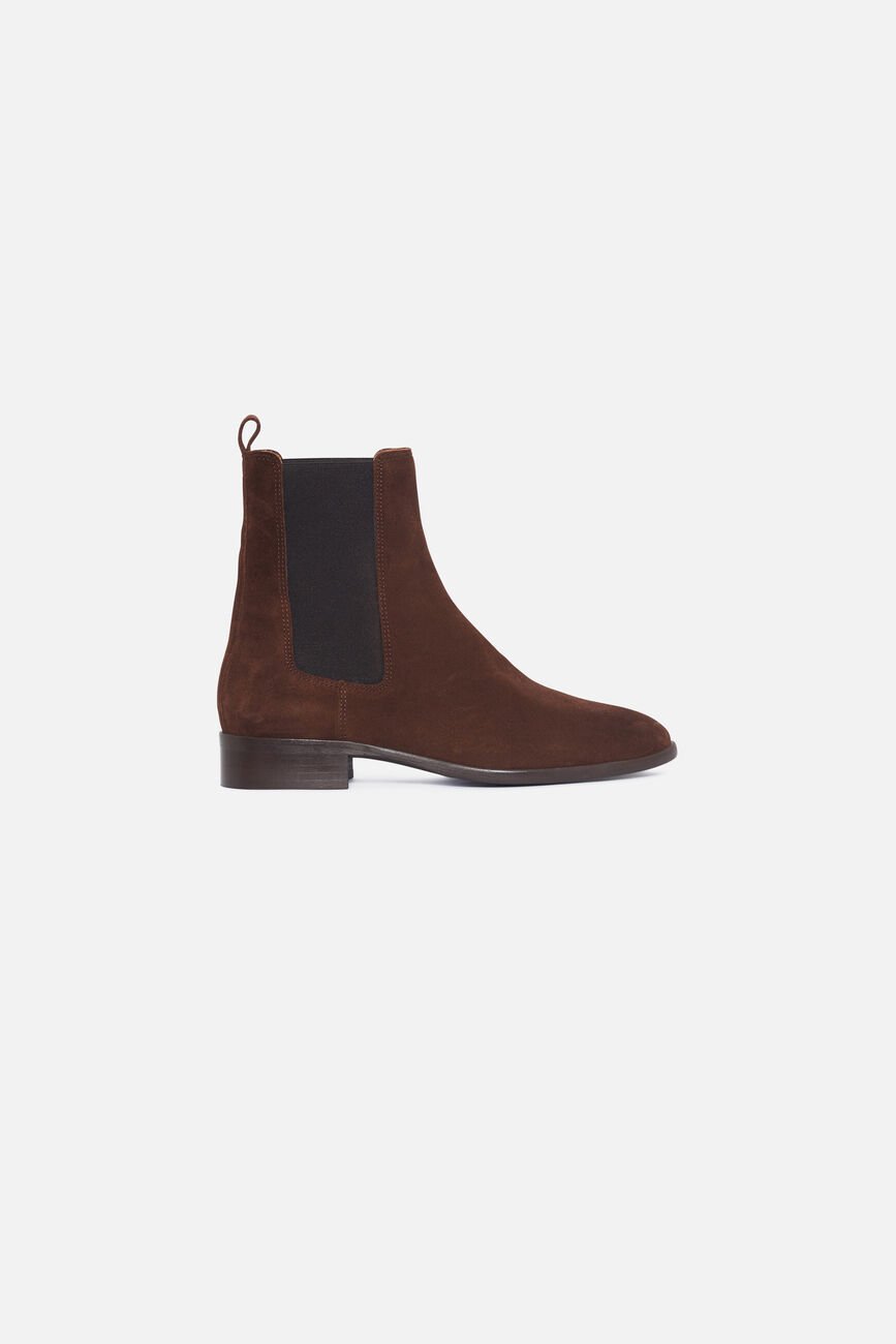 Alali ankle boots in suede leather dark brown woman
