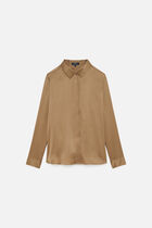 Cjamie1 100% silk shirt taupe woman