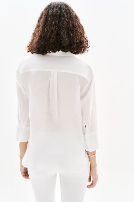 Chemise coraline 100% lin blanc femme