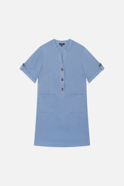 Abito Roude 100% lino blu grigio donna