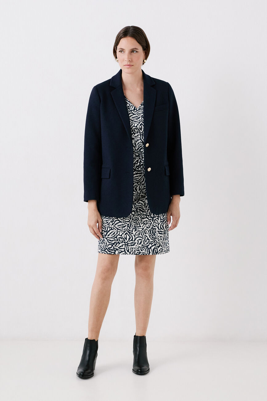Veste versant bleu marine femme