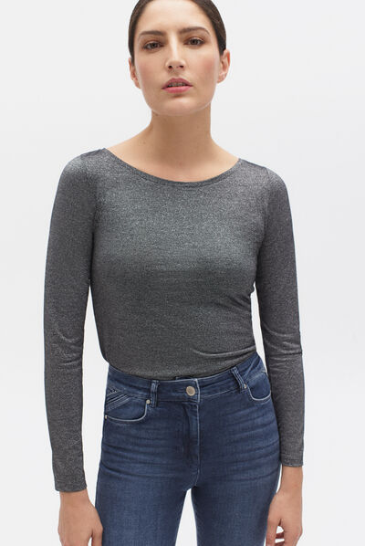 T-shirt Jude grigio argento donna