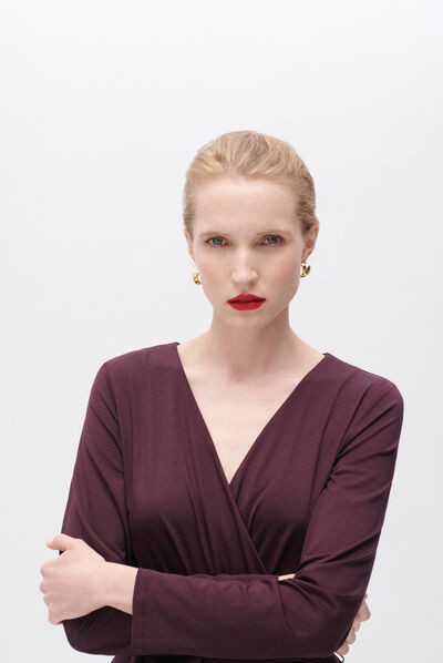 Vestido Rwillou burdeos mujer