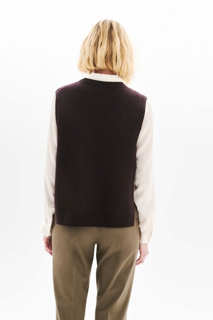 poncho hevy marron foncé donna