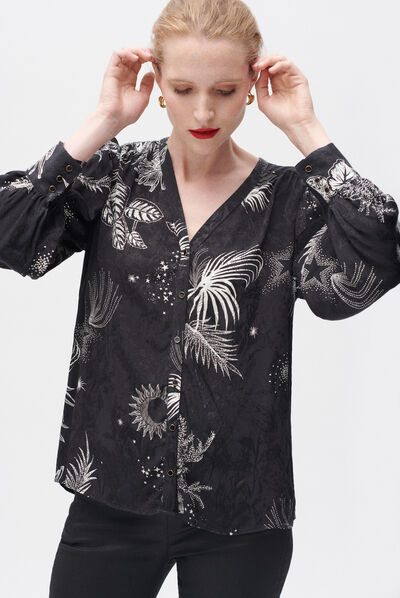 Blouse cora noir femme