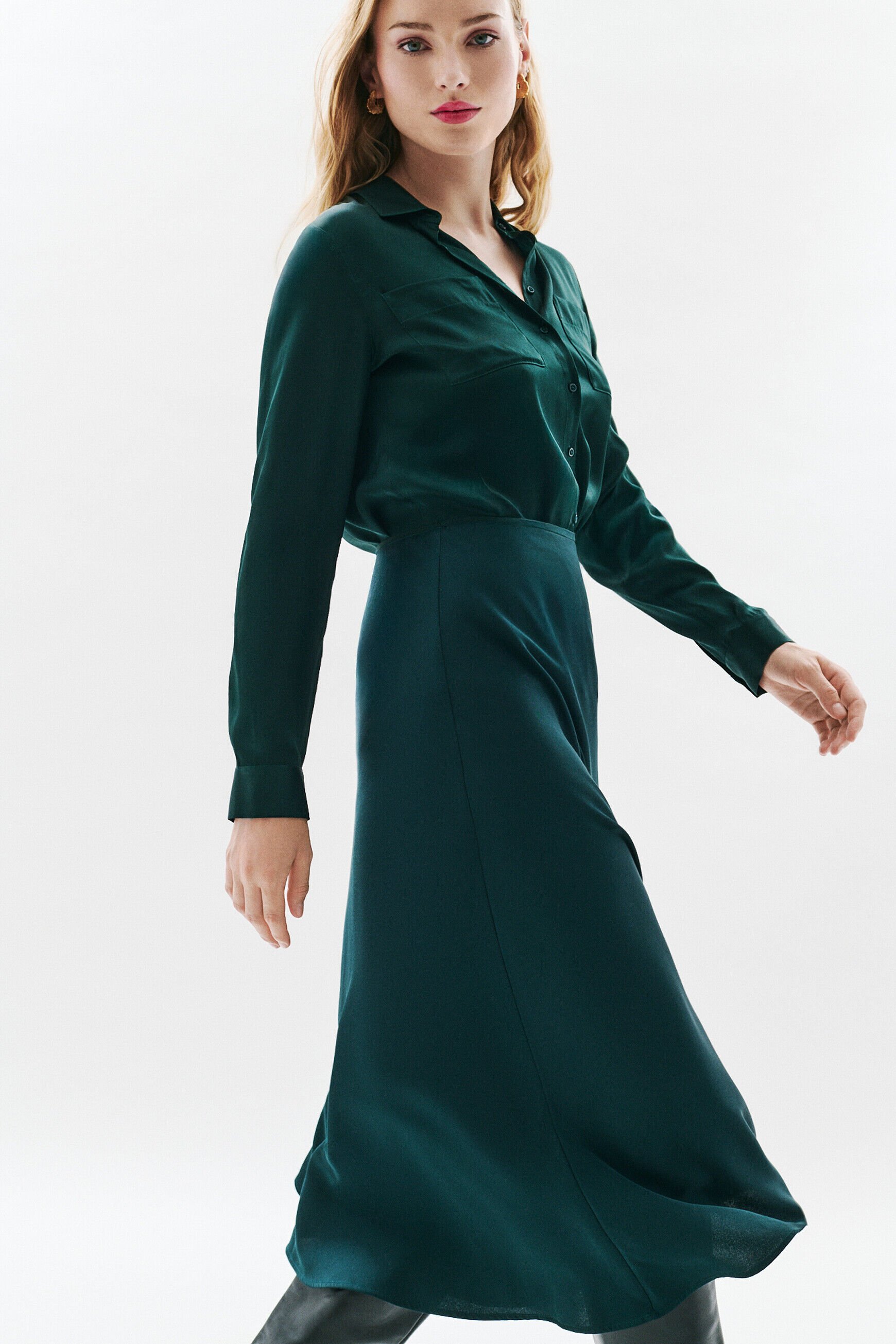 Jupe Jalentina vert foncé femme