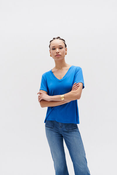 t-shirt anita bleu electrique femme