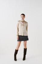 Jeanne b 100% silk shirt sand woman
