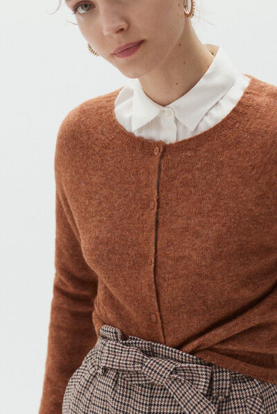 gilet heloise marron cognac femme